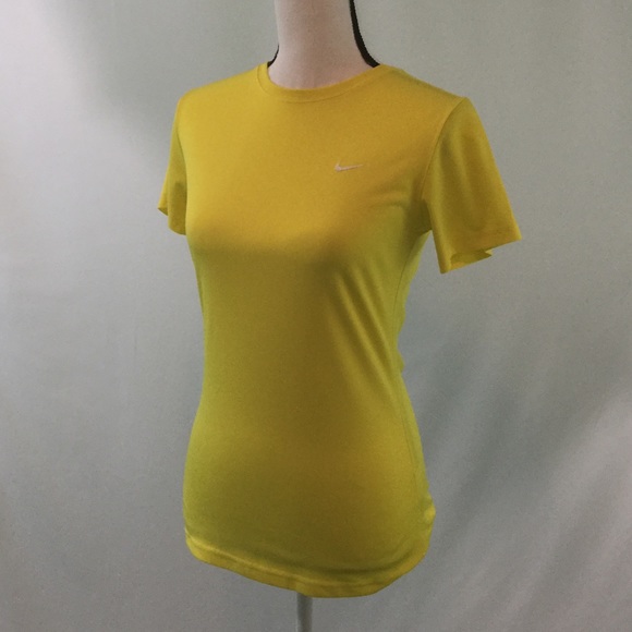 Nike Dri-Fit Tee Size Small Vibrant Neon Yellow - Picture 4 of 7